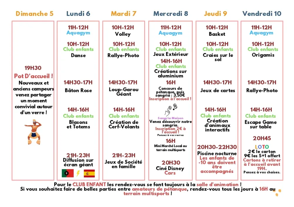 planning 05-10 juillet